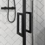 Black 8mm Glass Left Hand Offset Quadrant Shower Enclosure with Shower Tray 900x760mm - Pavo