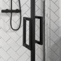 Black 8mm Glass Left Hand Offset Quadrant Shower Enclosure With Shower Tray 1200x800mm  - Pavo