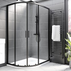 Black 8mm Offset Quadrant Shower Enclosure 1200x800mm - Pavo