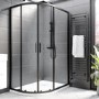Black 8mm Offset Quadrant Shower Enclosure 1200x800mm - Pavo