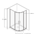 Black 8mm Offset Quadrant Shower Enclosure 1200x800mm - Pavo