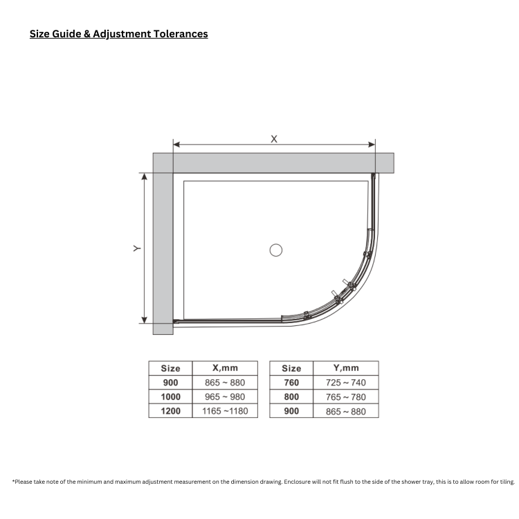 Black 8mm Offset Quadrant Shower Enclosure 1200x800mm - Pavo
