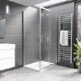 Chrome 8mm Glass Rectangular Sliding Shower Enclosure 1000x700mm - Pavo