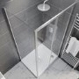 1000x900mm Chrome 8mm Glass Rectangular Sliding Shower Enclosure with Shower Tray - Pavo
