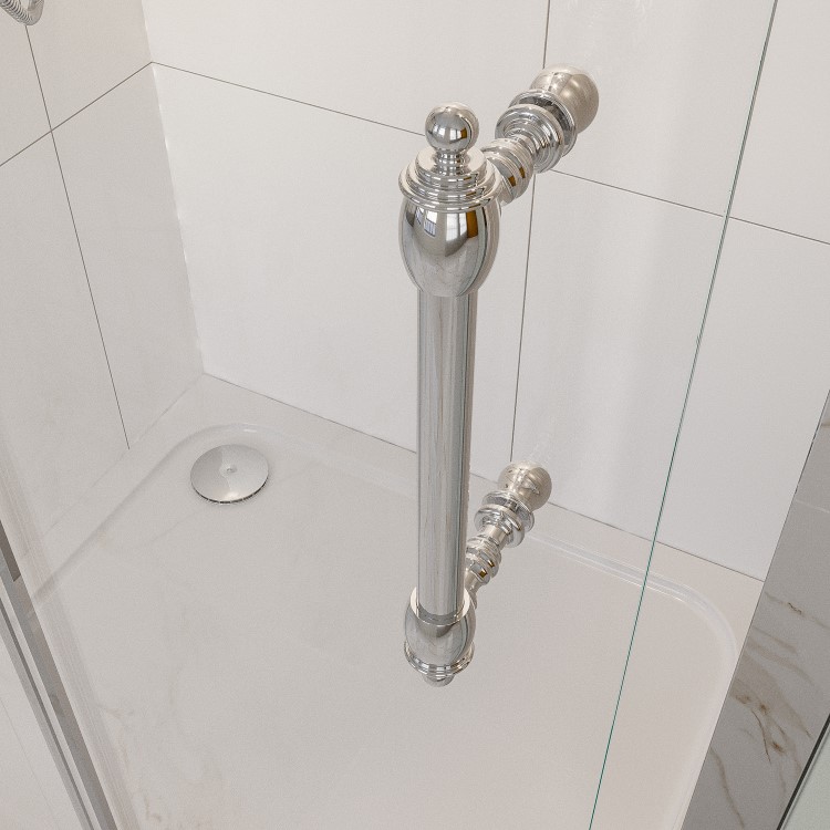 Add On - Chrome Traditional Shower Door Handle for Pavo Shower Doors