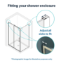 1200x700mm Chrome 8mm Glass Rectangular Sliding Shower Enclosure - Pavo