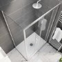 1200x900mm Chrome 8mm Glass Rectangular Sliding Shower Enclosure with Low Profile Shower Tray - Pavo
