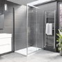 ONLY OPENED - Chrome 8mm Glass Rectangular Sliding Shower Enclosure 1400x900mm - Pavo