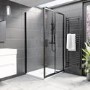 1000x700mm Black 8mm Glass Rectangular Sliding Shower Enclosure - Pavo