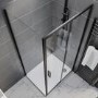 Black 8mm Glass Rectangular Sliding Shower Enclosure with Shower Tray 1000x800mm- Pavo