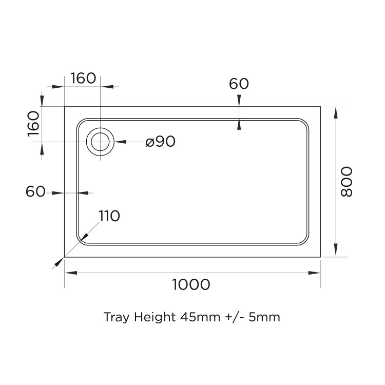 Black 8mm Glass Rectangular Sliding Shower Enclosure with Shower Tray 1000x700mm - Pavo