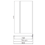 1000 x 800mm Black Rectangular Sliding Door Shower Enclosure with Side Panel Suite with Toilet and Basin - Pavo