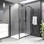 1200x800mm Black 8mm Glass Rectangular Sliding Shower Enclosure - Pavo