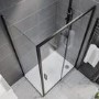 1200x900mm Black 8mm Glass Rectangular Sliding Shower Enclosure - Pavo