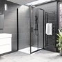 1200 x 800mm Black Rectangular Sliding Door Shower Enclosure with Side Panel Suite with Toilet and Basin - Pavo