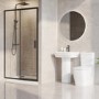 1200 x 800mm Black Rectangular Sliding Door Shower Enclosure Suite with Toilet and Basin - Pavo