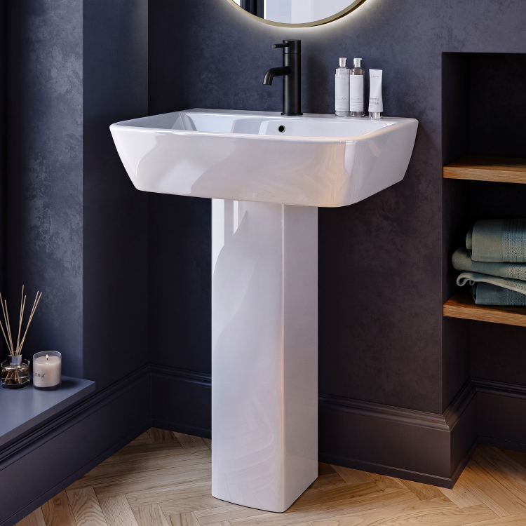 1200 x 800mm Black Rectangular Sliding Door Shower Enclosure Suite with Toilet and Basin - Pavo
