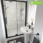 Black 1500mm Sliding Shower Door - Pavo