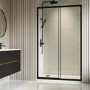 Black 1500mm Sliding Shower Door - Pavo