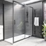 1700x800mm Black 8mm Glass Rectangular Sliding Shower Enclosure - Pavo