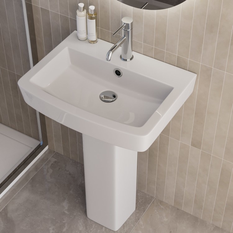 1300 x 800mm Chrome Walk in Shower Enclosure Suite with Ashford Toilet and Basin