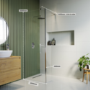Walk In Shower 1200mm Frameless with 300mm Fixed Panel and Wall Support Bar - Corvus