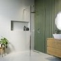 Walk In Shower 1200mm Frameless with 300mm Fixed Panel and Wall Support Bar - Corvus