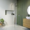1400mm Frameless Wet Room Shower Screen with 300mm Fixed Panel - Corvus