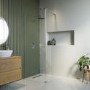 1400mm Chrome Shower Screen for Wetroom & Walk In Shower with 300mm Hinged Flipper Panel - Corvus