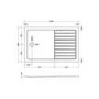 1400x900mm Black Frameless Wet Room Shower Screen Enclosure with 300mm Fixed Panel and Shower Tray with Drying Area - Corvus