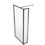 800mm Black Framed Wet Room Shower Screen with 300mm Fixed Panel - Zolla