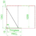 1400x800mm Black Grid Framework Wet Room Shower Screen Enclosure with Shower Tray - Nova