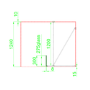 1400x800mm Black Grid Framework Wet Room Shower Screen Enclosure with 300mm Fixed Panel and Shower Tray with Drying Area - Nova