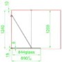 1400x800mm Black Grid Framework Wet Room Shower Screen Enclosure with 300mm Fixed Panel and Shower Tray with Drying Area - Nova