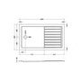 1400x800mm Black Grid Framework Wet Room Shower Screen Enclosure with 300mm Fixed Panel and Shower Tray with Drying Area - Nova