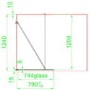 1400x900mm Black Grid Walk In Shower Screen Enclosure and Shower Tray with Drying Area - Nova