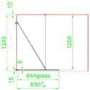 1400x900mm Black Grid Framework Wet Room Shower Screen Enclosure with 300mm Fixed Panel and Shower Tray with Drying Area- Nova