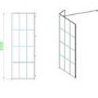 1200mm Black Grid Shower Screen for Wetroom & Walk In Shower with 300mm Fixed Panel- Nova