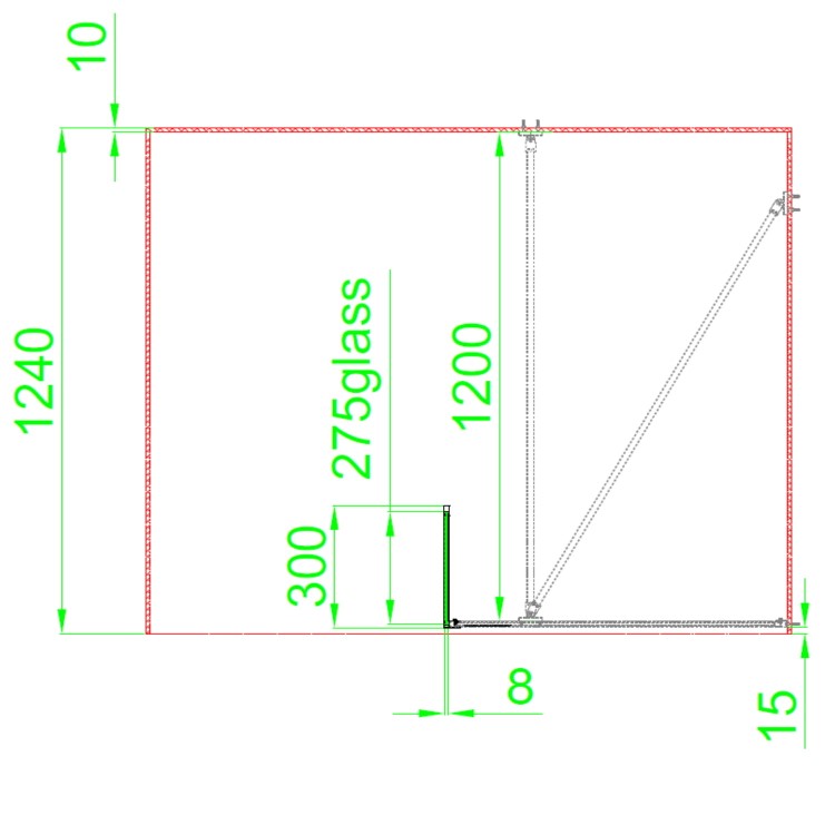 900mm Black Fluted Glass Wet Room Shower Screen with Return Panel - Volan