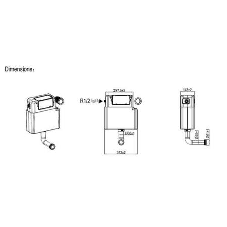Tampa Back to Wall Toilet with Arissa Chrome Pneumatic Push Button and Cistern