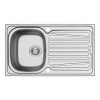 Single Bowl Inset Chrome Stainless Steel Kitchen Sink with Reversible Drainer - Essence Ava