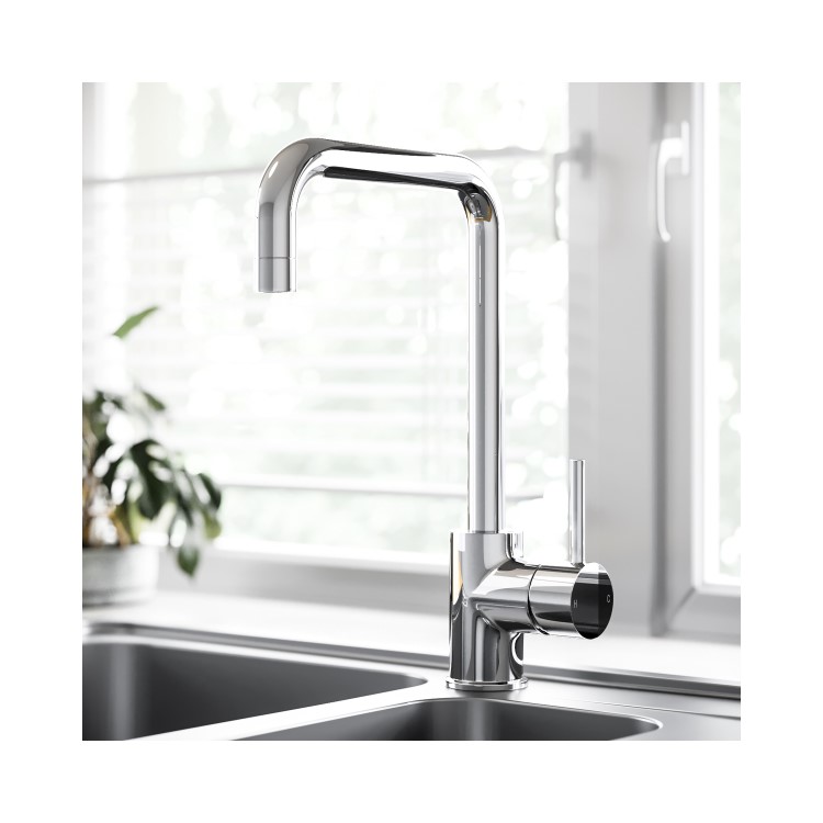 1 Bowl Isabella Reversible Stainless Steel Kitchen Sink & Elwood Chrome Kitchen Mixer Tap