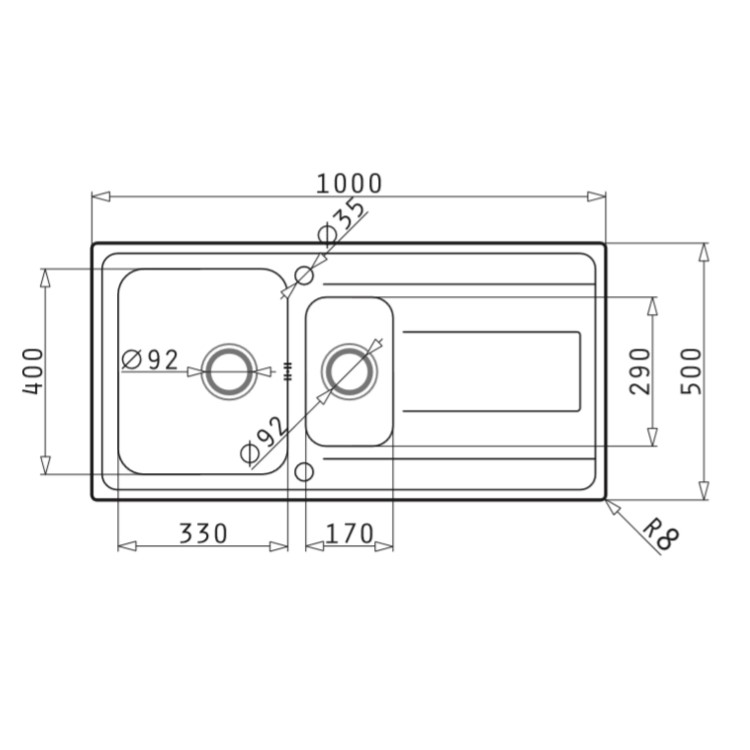 1.5 Bowl Chrome Inset Stainless Steel Kitchen Sink with Reversible Drainer - Enza Isabella