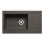 Single Bowl Black Composite Inset Kitchen Sink with Reversible Drainer & Black Single Lever Kitchen Mixer Tap - Essence
