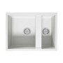 1.5 Bowl White Granite Composite Undermount Kitchen Sink with Mixer Tap Set - Enza