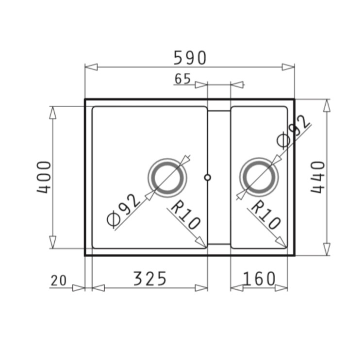 ONLY OPENED - 1.5 Bowl Undermount White Granite Composite Kitchen Sink Reversible - Enza Madison