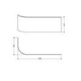 Jersey J Shaped Right Hand Bath with Bath Panel - 1700mm x 750mm 