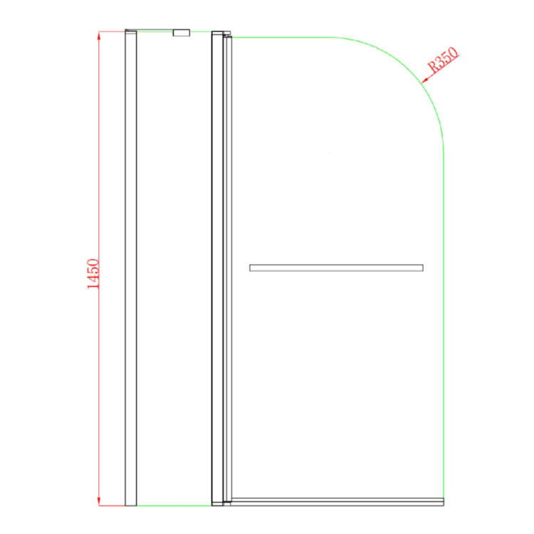 J Shape Shower Bath Right Hand with Front Panel & Chrome Bath Screen  with Towel Rail 1700 x 750mm - Jersey
