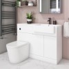 J Shape Right Hand Shower Bath Suite with Toilet and Sink Unit - Bali