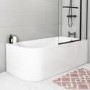 J Shape Right Hand Shower Bath Suite with Toilet and Sink Unit - Bali